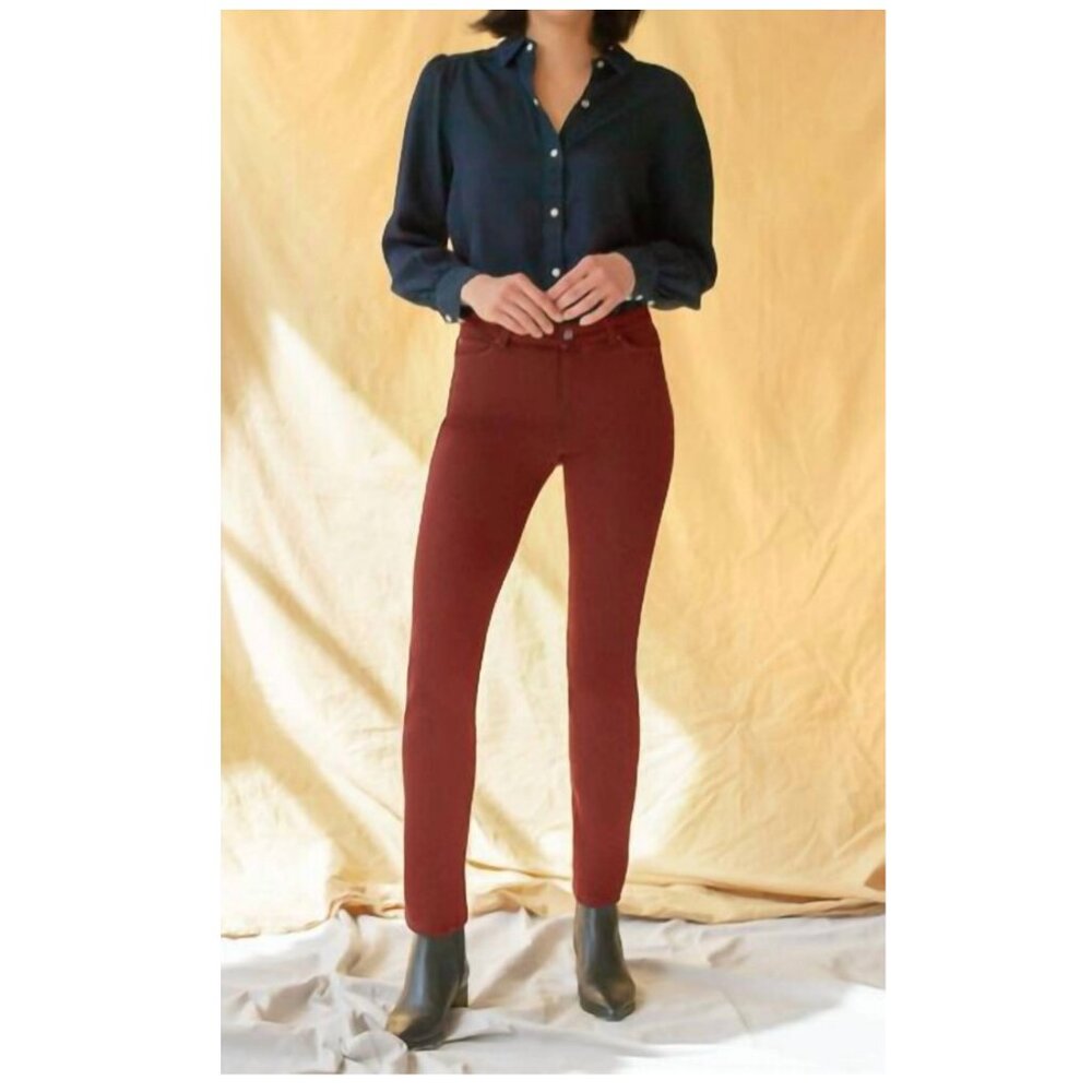 Ecru Melrose Classic 5 Pocket Skinny Jean in Rust